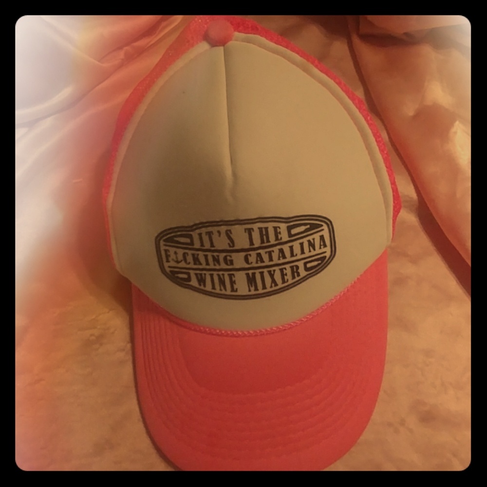This is a mesh hot pink trucker hat